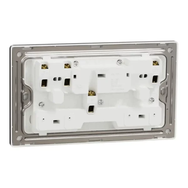 Schneider Switched socket, Unica X, 13A, 250V, 2 gangs, with LED,Jet Black ,NUXT25N_JB - Image 8