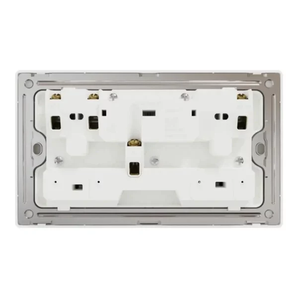 Schneider Switched socket, Unica X, 13A, 250V, 2 gangs, with LED, Painted White ,NUXT25N_PW - Image 3