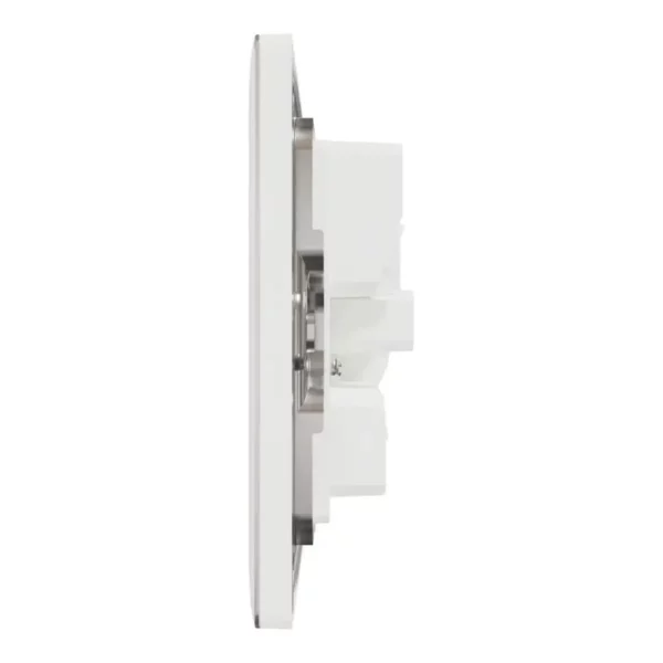 Schneider Switched socket, Unica X, 13A, 250V, 2 gangs, with LED, Painted White ,NUXT25N_PW - Image 4