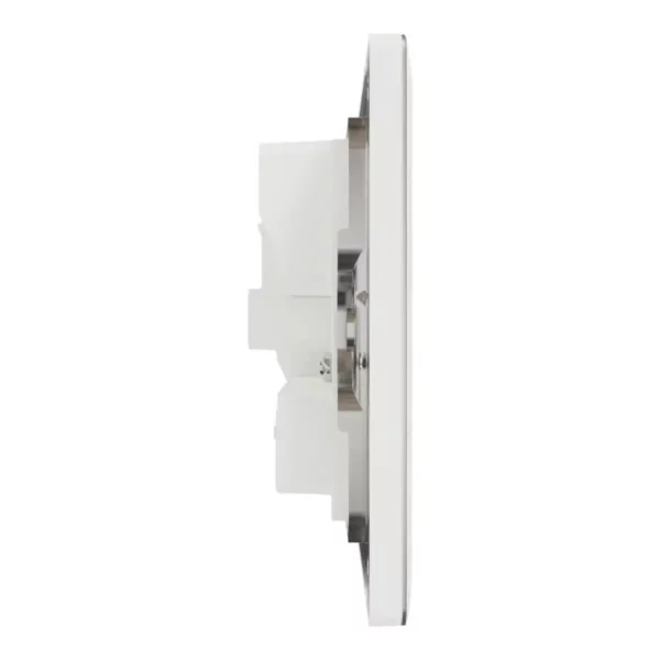 Schneider Switched socket, Unica X, 13A, 250V, 2 gangs, with LED, Painted White ,NUXT25N_PW - Image 5