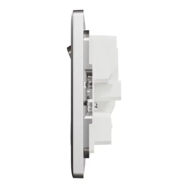 Schneider Switched socket, Unica X, 13A, 250V, 2 gangs, with LED, Stainless Steel ,NUXT25N_SS - Image 4