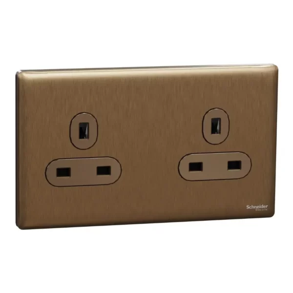 Schneider Socket outlet, Unica X, 13A, 250V, Dark Bronze ,NUXT426_DB