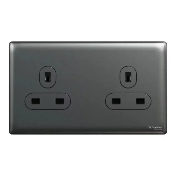 Schneider Socket outlet, Unica X, 13A, 250V, Dark Grey ,NUXT426_DG - Image 2