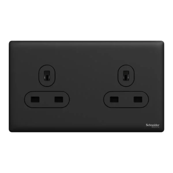 Schneider Socket outlet, Unica X, 13A, 250V,Jet Black ,NUXT426_JB - Image 2